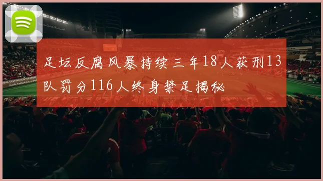 足坛反腐风暴持续三年18人获刑13队罚分116人终身禁足揭秘